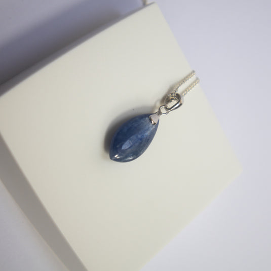 Blue Kyanite Tear Drop - Necklaces - Keshet Crystals in Petersfield