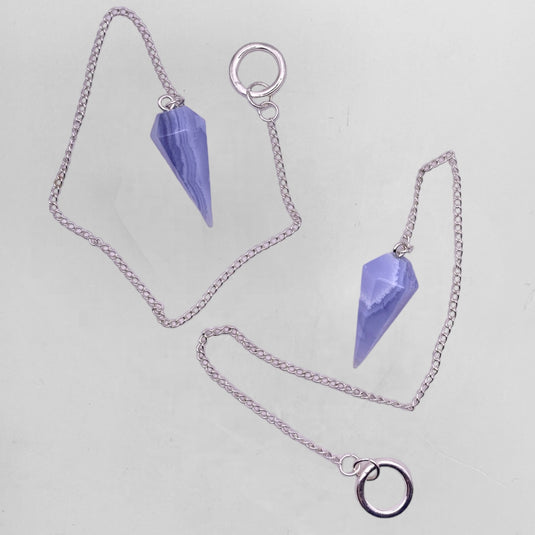 Blue Lace Agate - Pendulums - Keshet Crystals in Petersfield & Online