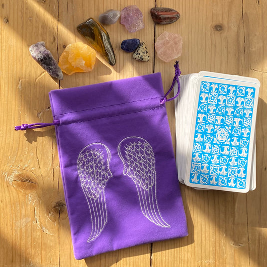 Angel Wings Card Bag -Tarot / Oracle - Keshet Crystals in Petersfield