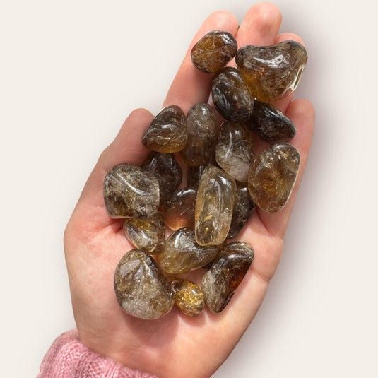 African Citrine in Hand - Tumblestones - Keshet Crystals in Petersfield