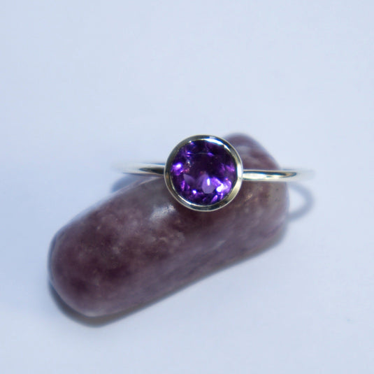 Amethyst Faceted Circle with Crystals - Rings - Keshet Crystals in Petersfield