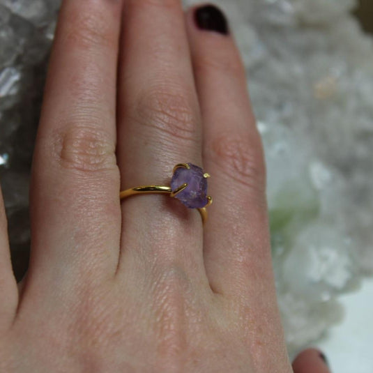 Amethyst Ring in Gold Setting