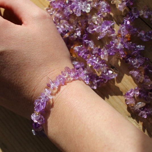 Ametrine Chip for Balance & Stress Relief On Wrist - Bracelets - Keshet Crystals in Petersfield