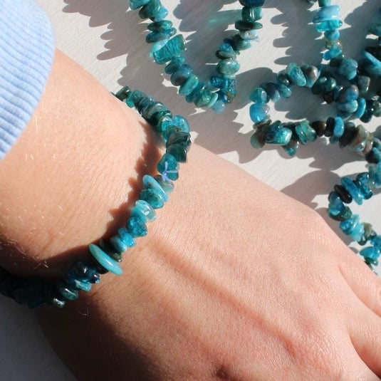 Apatite Chip On Wrist - Bracelets - Keshet Crystals in Petersfield