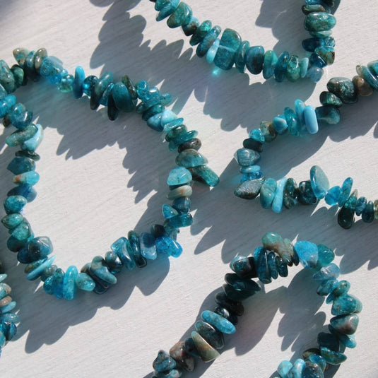 Apatite Blue Chip Close Up - Bracelets - Keshet Crystals in Petersfield