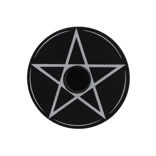 Black Protection Pentagram - Spell Candle Holders - Keshet Crystals in Petersfield & Online