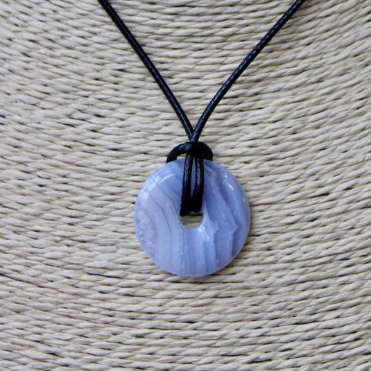 Blue Lace Agate Close Up - Necklaces - Keshet Crystals in Petersfield