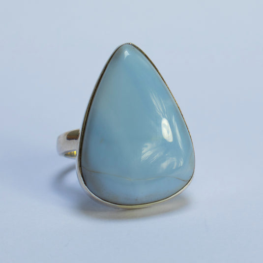Blue Opal Tear Drop Sterling Silver - Rings - Keshet Crystals