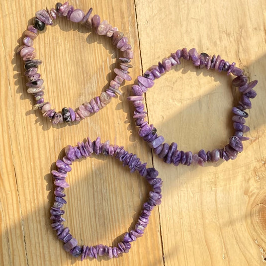 Charoite Chip Bracelet to Remind us of our Inner Power - Bracelets - Keshet Crystals in Petersfield