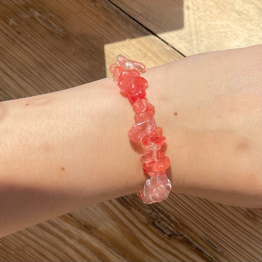 Cherry Quartz Chip Bracelet - Bracelets - Keshet Crystals in Petersfield