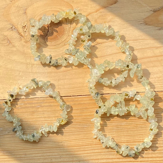 Prehnite Chip Bracelet to Heal the Healer - Bracelets - Keshet Crystals in Petersfield