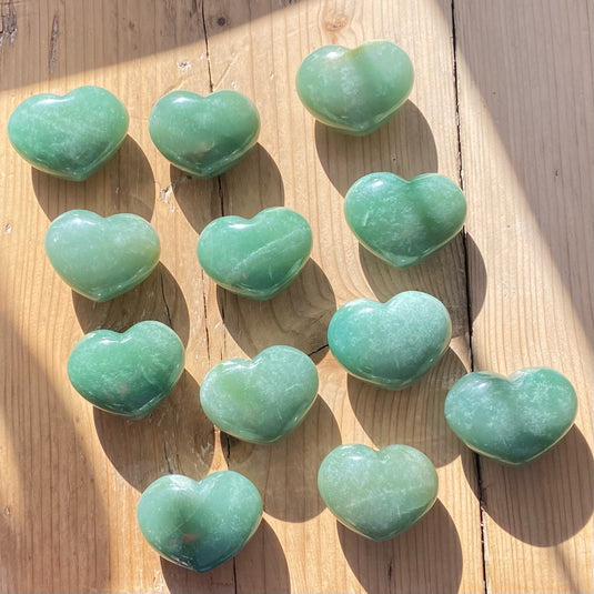 Green Aventurine Hearts - Carvings - Keshet Crystals in Petersfield