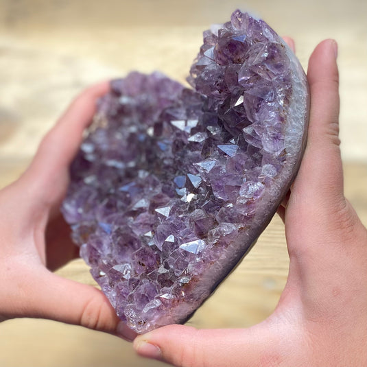 Amethyst Heart Geode to Protect & Calm - Carvings - Keshet Crystals in Petersfield