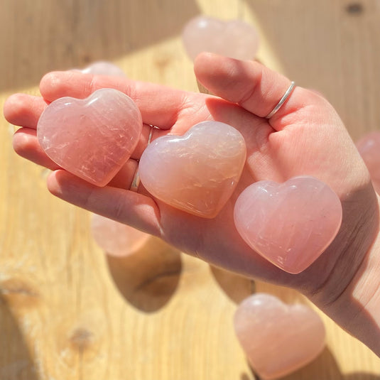 Rose Quartz Heart for Unconditional Love & Health - Carvings - Keshet Crystals in Petersfield