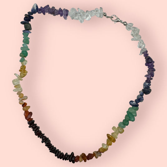 Chakra Chip on Pink Background - Necklaces - Keshet Crystals in Petersfield