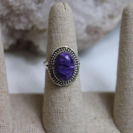 Charoite Sterling Silver Ring