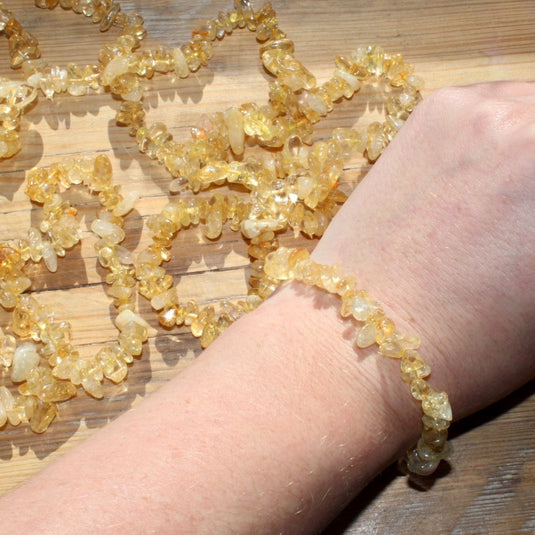 Citrine Chip Bracelets on Wrist - Jewellery - Keshet Crystals in Petersfield