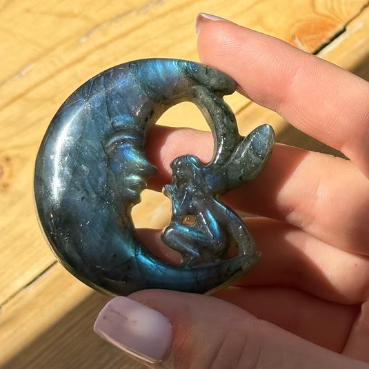 A Grade Labradorite Moon Fairy for Psychic Protection