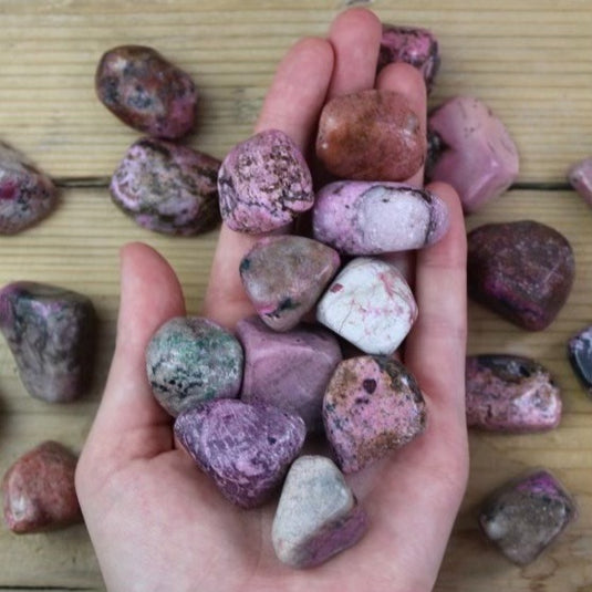 Cobalton Calcite in Hand - 
Tumblestones - Keshet Crystals in Petersfield