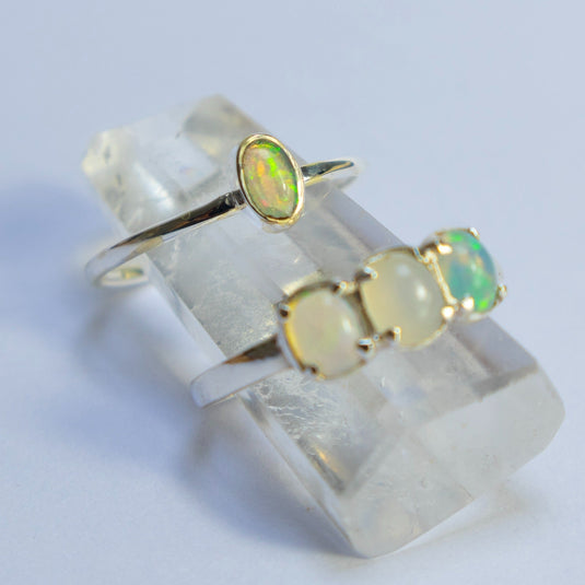 Opal Three Stones - Rings - Keshet Crystals in Petersfield