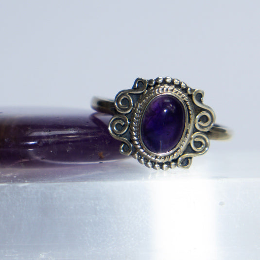 Amethyst Fancy Oval with Crystals - Rings - Keshet Crystals in Petersfield