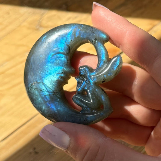 A Grade Labradorite Moon Fairy for Psychic Protection