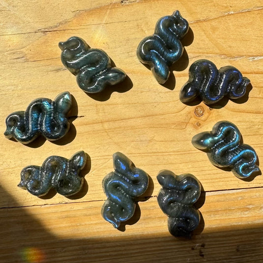 Mini Labradorite Snakes - Carvings - Keshet Crystals in Petersfield