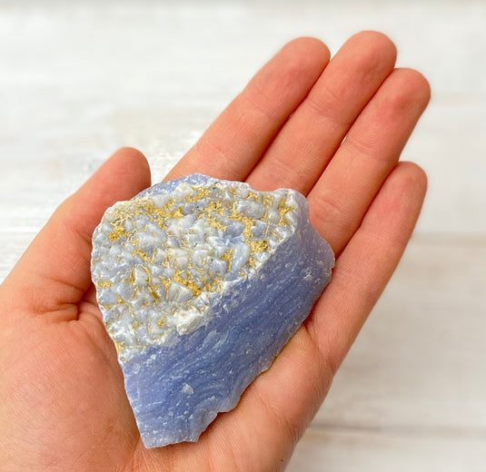 Blue Lace Agate Raw Chunk 8 for Calming & Nurturing - Freeforms - Keshet Crystals in Petersfield