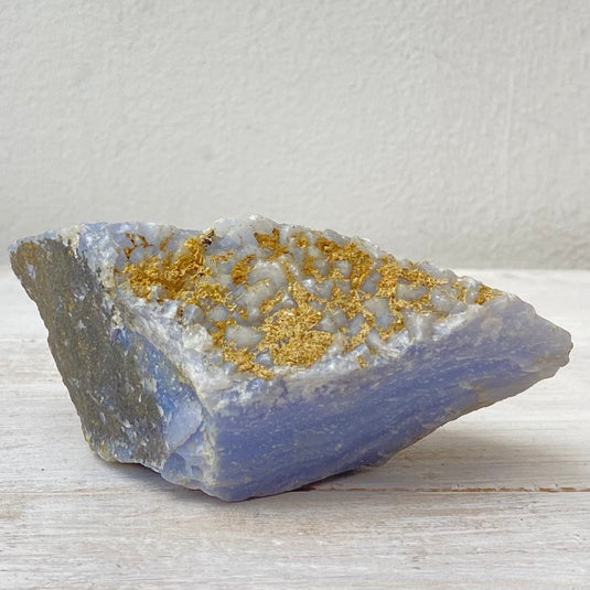 Blue Lace Agate Raw Chunk 9 for Calming & Soothing - Freeforms - Keshet Crystals in Petersfield