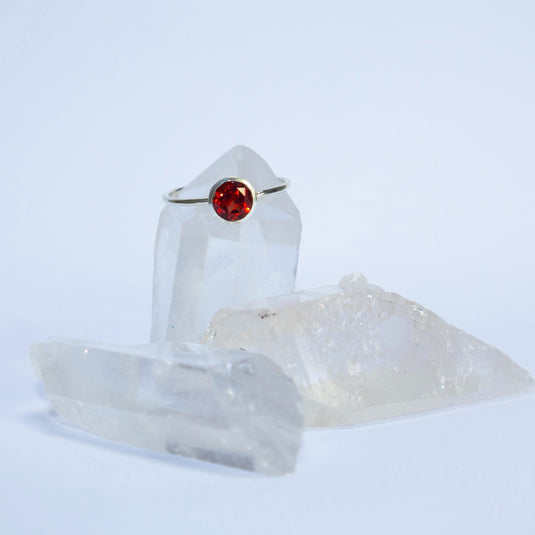 Garnet Faceted Circle - Rings - Keshet Crystals in Petersfield