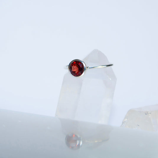 Garnet Faceted Circle - Rings - Keshet Crystals in Petersfield