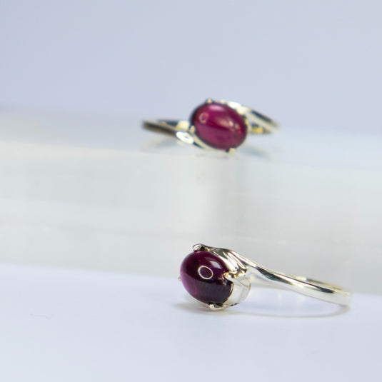 Garnet Fancy Oval - Rings - Keshet Crystals in Petersfield