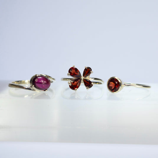 Garnet Fancy Oval - Rings - Keshet Crystals in Petersfield