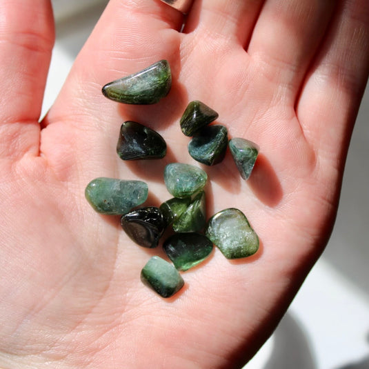 Green Tourmaline Small Stone - Tumblestones - Keshet Crystals in Petersfield