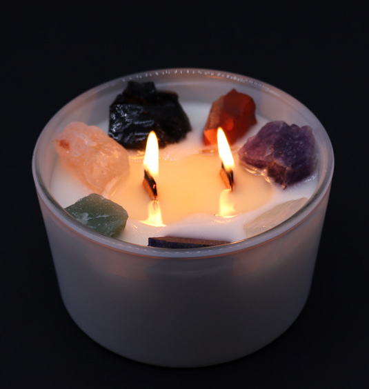 Seven Chakra Crystal burning - Candles - Keshet Crystals in Petersfield & Online