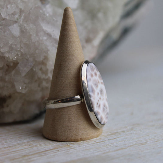 Pink Larimar (Natrolite) Sterling Silver Ring
