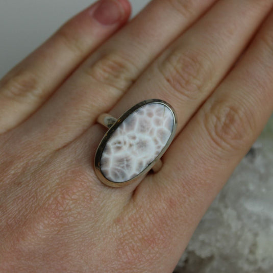 Pink Larimar (Natrolite) Sterling Silver Ring