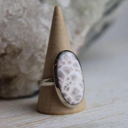 Pink Larimar (Natrolite) Sterling Silver Ring