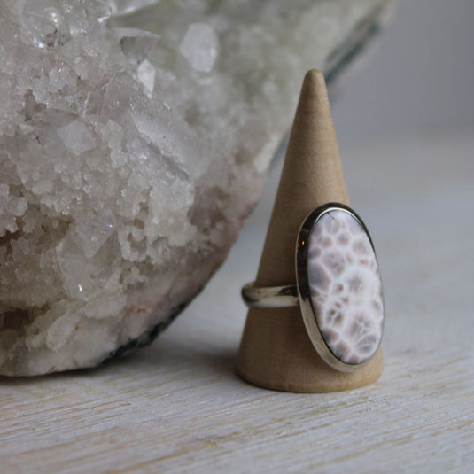Pink Larimar (Natrolite) Sterling Silver Ring