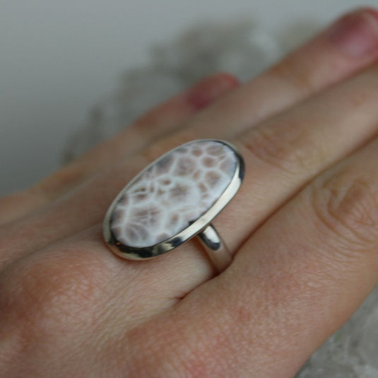 Pink Larimar (Natrolite) Sterling Silver Ring