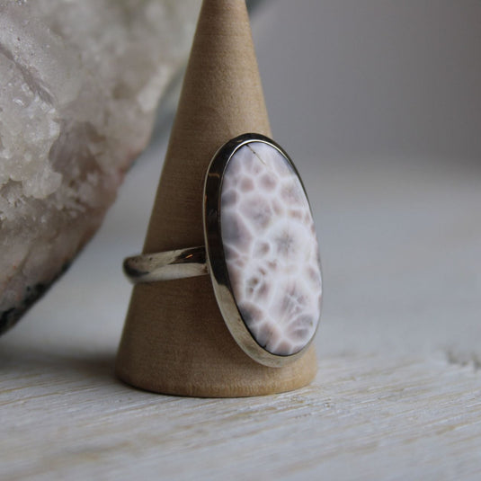 Pink Larimar (Natrolite) Sterling Silver Ring