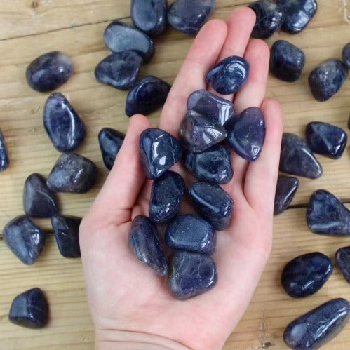 Iolite Polished in Hand - Tumblestones - Keshet Crystals in Petersfield