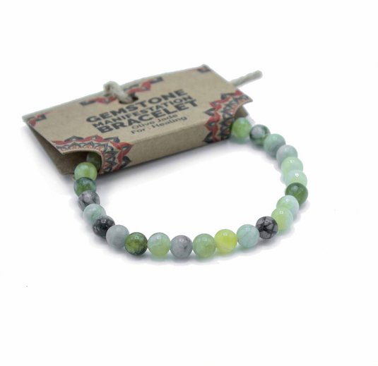 Olive Jade - Bracelets  - Keshet Crystals in Petersfield & Online