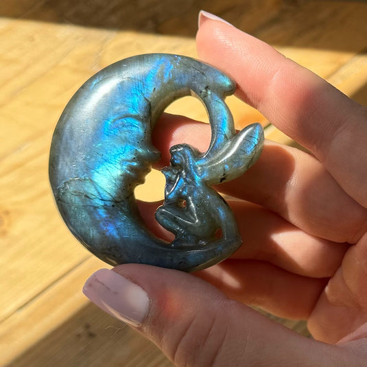 A Grade Labradorite Moon Fairy for Psychic Protection