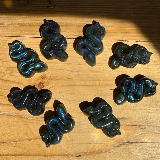 Flashy Labradorite Snakes - Carvings - Keshet Crystals in Petersfield