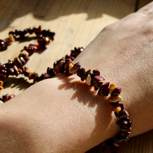 Mookaite Jasper Chip on Wrist - Bracelets - Keshet Crystals in Petersfield