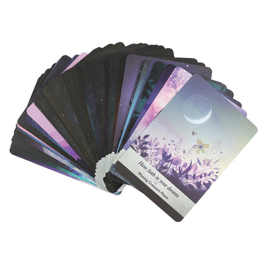 A spread of Moonology Oracle Cards by Yasmin Boland.