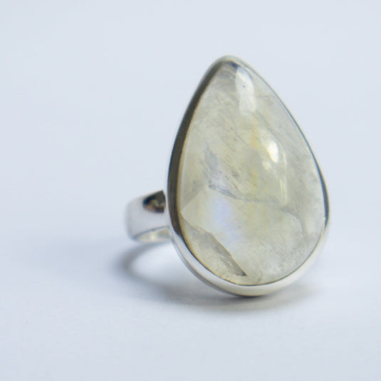 Moonstone Large Tear Drop - Rings - Keshet Crystals in Petersfield