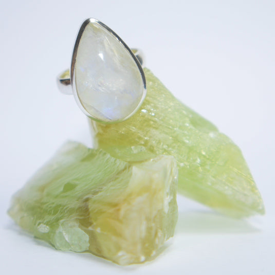 Moonstone Large Tear Drop - Rings - Keshet Crystals in Petersfield