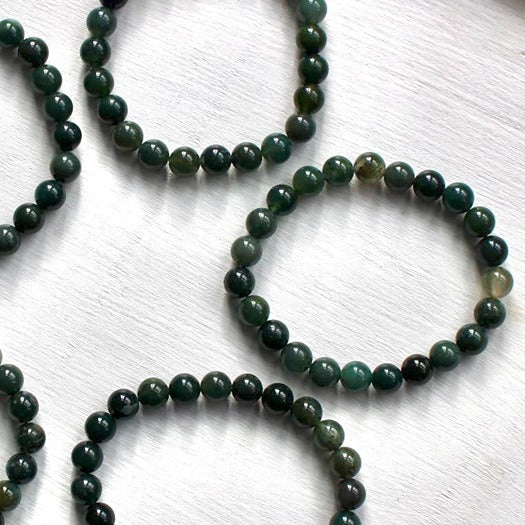 Moss Agate for Stability - Bracelets - Keshet Crystals in Petersfield